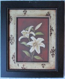 Vintage REGINA - ANDREW Art In Motion Print, 'GARNET LILY,' Approx 21' X 25,' Nicely Framed