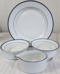 Set Of 4 Pieces! Vintage DANSK Brand, Includes CONCERTO ALLEGRO BLUE Pattern, Serving Plate & Bowls