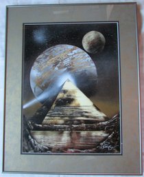 Signed Print, PYRAMID PLANETS, Approx 30' X 24,' Simply Framed