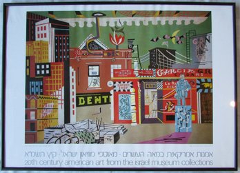 Vintage STUART DAVIS Print, 'NEW YORK UNDER GASLIGHT,' Image Circa 1941, Approx 27' X 19.5,' Simply Framed