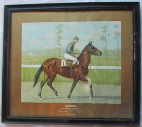 Vintage EQUESTRIAN Print, ROSEBEN, JC Hemmet Printer, Approx 30' X 27', Framed