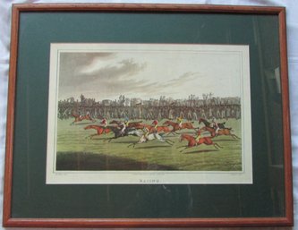 Vintage H. ALKEN Print, Equestrian 'RACING,' Approx 29.5' X 23.5,' Framed