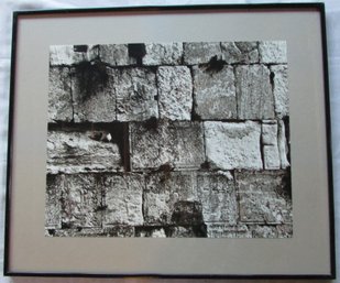 Contemporary Unsigned Photo Print, Entitled 'WESTERN WALL,' Darkroom Print, Approx 26.5' X 22,' Simply Framed