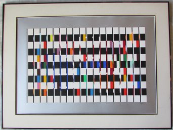 Signed AGAM, Brightly Colored SERIGRAPH, Approx 40' X 30' Size, Simply Framed