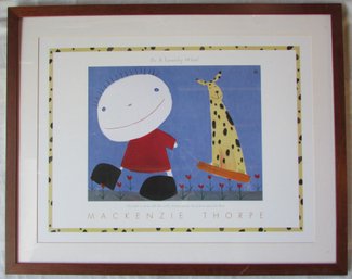 Contemporary MACKENZIE THORPE Print, 'ON A SQUEAKY WHEEL,' Approx 39' X 31,' Nicely Framed