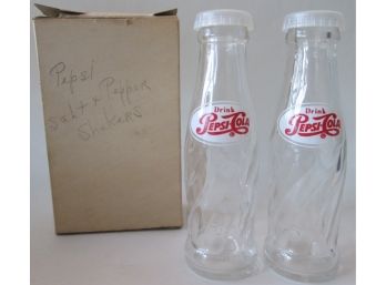 SET Of 2! Vintage Advertising SALT & PEPPER Shakers,  PEPSI COLA, With Original Packaging