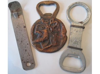 SET Of 3 Pieces! Vintage Soda BOTTLE OPENERS, Novelty Advertising & Souvenir