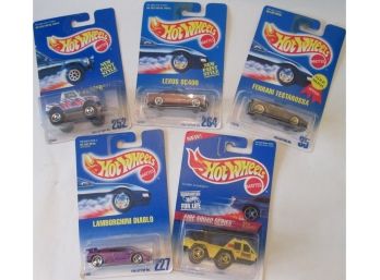 LOT Of 5! Vintage Mattel Brand HOT WHEELS CARS, New Old Stock NUMBERED SERIES