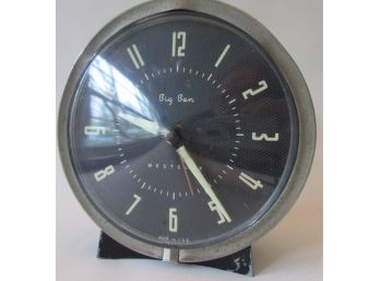 Signed WESTCLOX, Vintage BIG BEN Wind ALARM CLOCK, Black Face