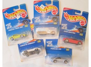 LOT Of 5! Vintage Mattel Brand HOT WHEELS CARS, New Old Stock NUMBERED COLLECTOR SERIES