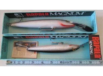 SET Of 2! Vintage RAPALA Brand FISHING LURES, MAGNUM Made In Finland, With Original Packaging