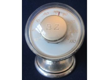 Signed TIFFANY & Co. Vintage SPHERE THERMOMETER, STERLING .925 SILVER, Pedestal Base