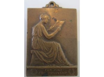 Signed MEDALLIC ART Co, Vintage HANLEY MEDAL Circa 1930, Art League Of New York City