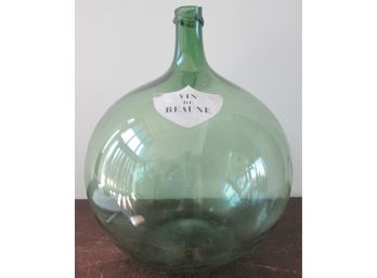 Vintage HAND BLOWN Wine Bottle, 'vin De Beaune' Shield Label, Large 16' High X 12' Diameter