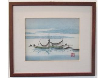 Handmade Original EMBROIDERY, Asian Inspired, 12' X 10' Size, Nicely Framed