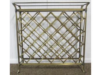 Contemporary WINE RACK, Brass Metal Finish, 33' Wide X 32' High