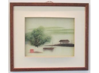 Handmade Original EMBROIDERY, Asian Inspired, 12' X 10' Size, Nicely Framed