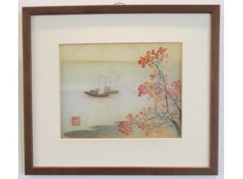 Handmade Original EMBROIDERY, Asian Inspired, 12' X 10' Size, Nicely Framed