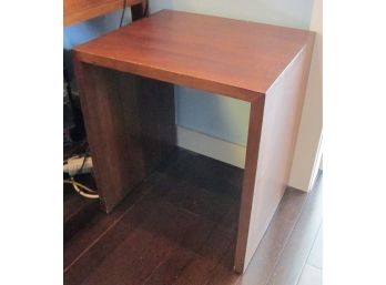 Contemporary CRATE & BARREL Brand, WATERFALL Side Table, Dovetail Detail, Brown Finish, Arts & Crafts Style