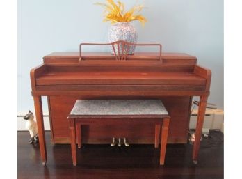 Vintage GULBRANSEN Brand, Upright PIANO With Bench, Fruitwood Finish, 57' Wide X 37' High X 26' Deep