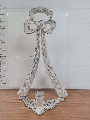 White Metal Candle Holder
