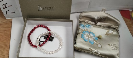 Beautiful Honora Bracelet Set W/ Original Box And Pouch