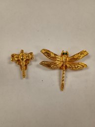 Vintage Nancy Katz Dragonfly Clips