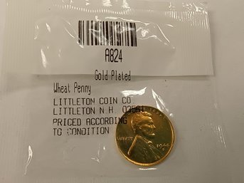 Gold Plated Wheat Penny