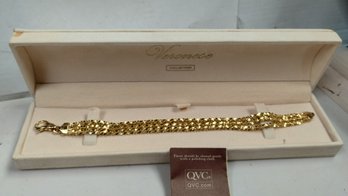 Veronese Collection 18kt Gold Bonded Sterling Silver Bracelet 7.25'