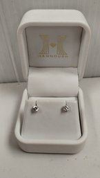 14kt White Gold And Diamond (?) Earrings