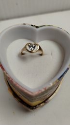 Child's 10kt Gold Bonded Diamond Chip (?) Sweetheart Ring