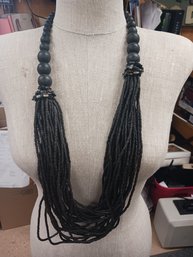 Chicos Brown Multi Strand Bead Necklace
