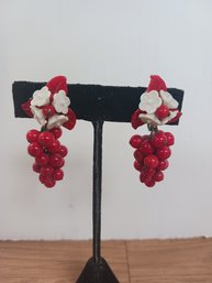 Vintage Red Earrings Japan