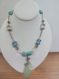 Avon Blue And Clear Necklace