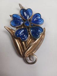 Blue Flower Pin