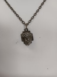 Pewter Religious Necklace