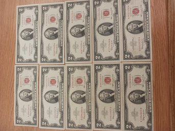 1963 $2.00 Red Seal Lot AA