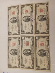 1953 B And C $2.00 Red Seal  Lot