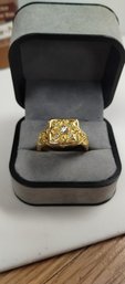 Gold Tone Poison Ring Size 10
