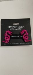 Vera Wang Pink Dragon Ear Crawlers Earrings NEW