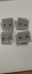 Set Of 4 Sterling Silver And CZ Post Earrings Lot 1