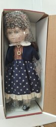 Americana Porcelain Doll In Original Box New Unused