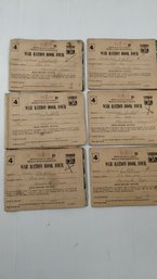 Lot Of 6 War Rations Book 4 From The 1940s