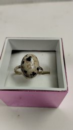 Sterling Silver And Leopard Jasper Ring Size 7
