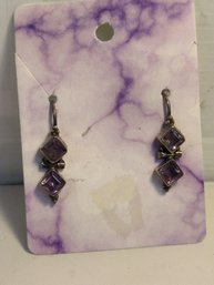 Sterling Silver And Amethyst Earrings