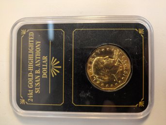 24kt Gold Highlighted Susan B Anthony Dollar