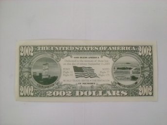 2002 911 Commemorative Dollar Bill