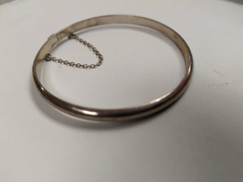 .925 Sterling Silver Bangle Style Bracelet With Clasp