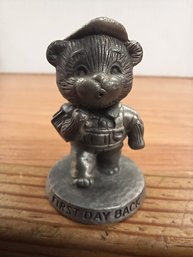 Avon Pewter Bear First Day Back