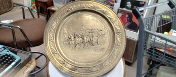 Large Brass Hammered Repose Platter